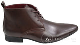 Botas masculinas de cano curto em couro preto e marrom, modelo slip-on, estilo italiano, para revendedor de queijo.