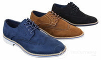 Elong EL0635 - Sapatos Brogue Masculinos Elegantes em Camurça e Couro Nobuck para um Estilo Casual Elegante