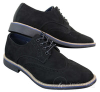 Elong EL0635 - Sapatos Brogue Masculinos Elegantes em Camurça e Couro Nobuck para um Estilo Casual Elegante