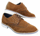 Elong EL0635 - Sapatos Brogue Masculinos Elegantes em Camurça e Couro Nobuck para um Estilo Casual Elegante