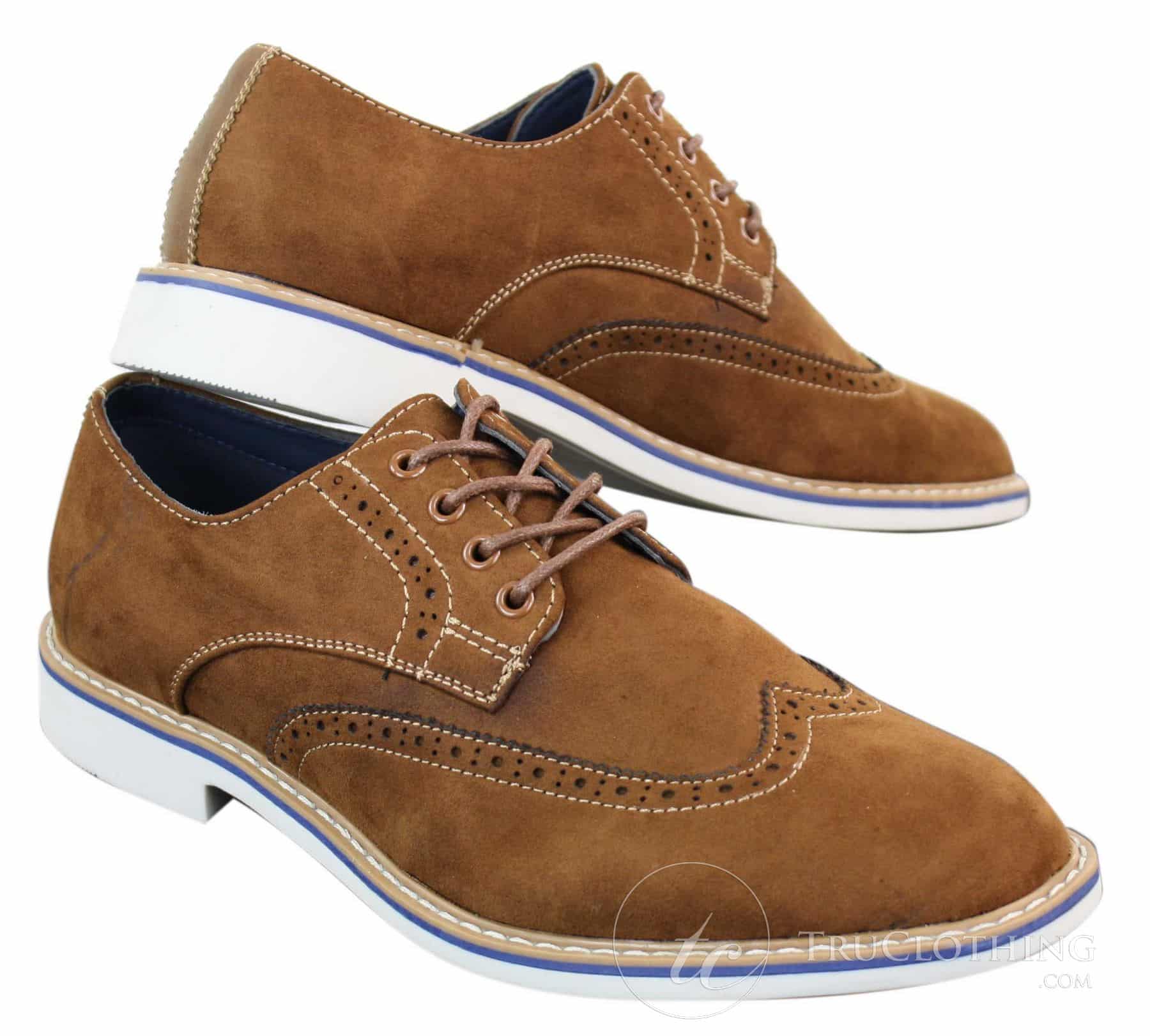 Elong EL0635 - Sapatos Brogue Masculinos Elegantes em Camurça e Couro Nobuck para um Estilo Casual Elegante
