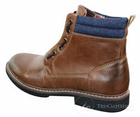 Elong EL0653 - Botas de cano curto casuais com zíper, cadarço, estilo punk rock gótico emo, em couro marrom e preto.