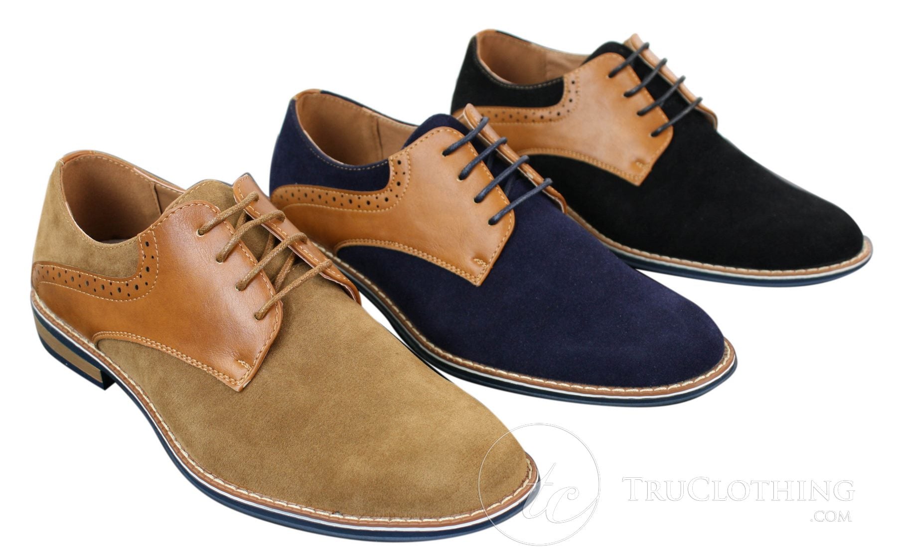 Elong K23 - Sapato Masculino de Camurça com Cadarço, Estilo Casual Elegante, em Couro Sintético Marrom Claro, com Bico Redondo e Ajuste Confortável.