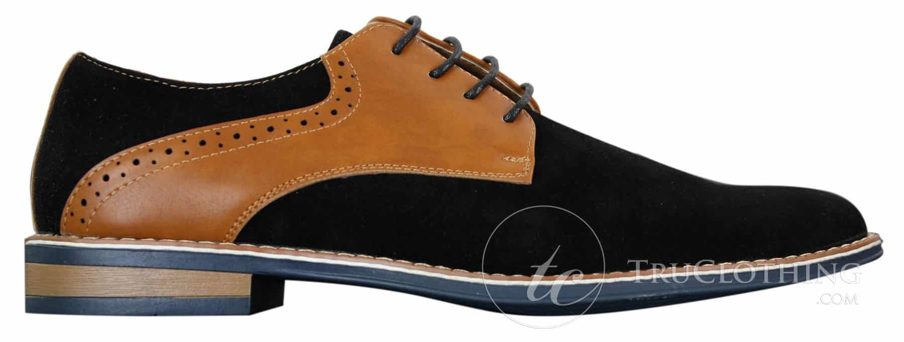 Elong K23 - Sapato Masculino de Camurça com Cadarço, Estilo Casual Elegante, em Couro Sintético Marrom Claro, com Bico Redondo e Ajuste Confortável.