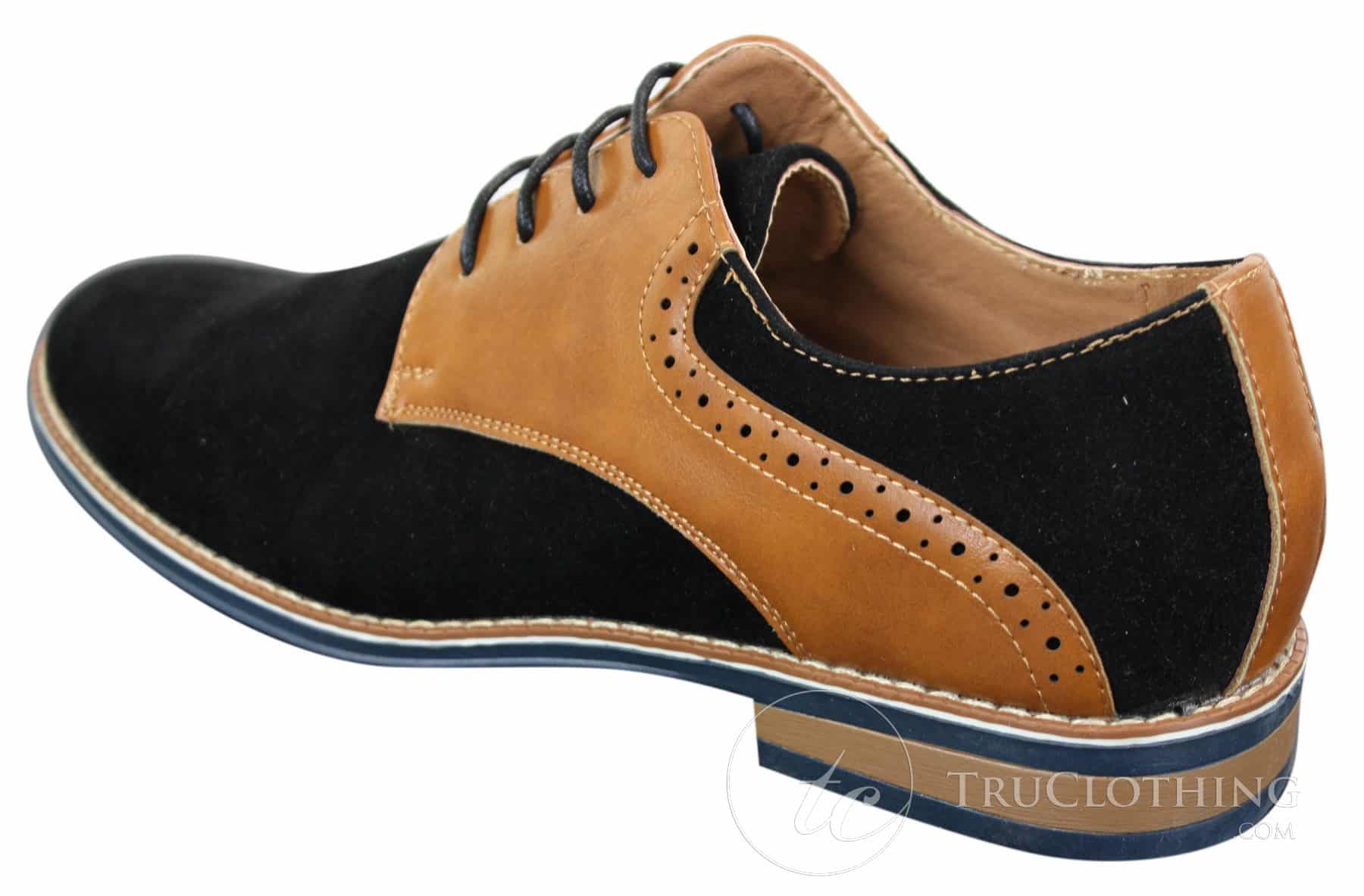 Elong K23 - Sapato Masculino de Camurça com Cadarço, Estilo Casual Elegante, em Couro Sintético Marrom Claro, com Bico Redondo e Ajuste Confortável.