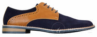 Elong K23 - Sapato Masculino de Camurça com Cadarço, Estilo Casual Elegante, em Couro Sintético Marrom Claro, com Bico Redondo e Ajuste Confortável.