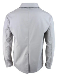 Casaco masculino de comprimento médio, leve, elegante e casual, bege pedra.