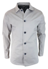 Casaco masculino de comprimento médio, leve, elegante e casual, bege pedra.