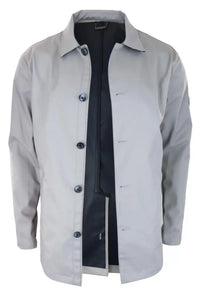 Casaco masculino de comprimento médio, leve, elegante e casual, bege pedra.