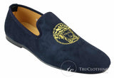 Fiorello HD0112-04 - Mocassins masculinos pretos icônicos Medusa, estilo mocassim, para dirigir, em camurça sintética italiana.
