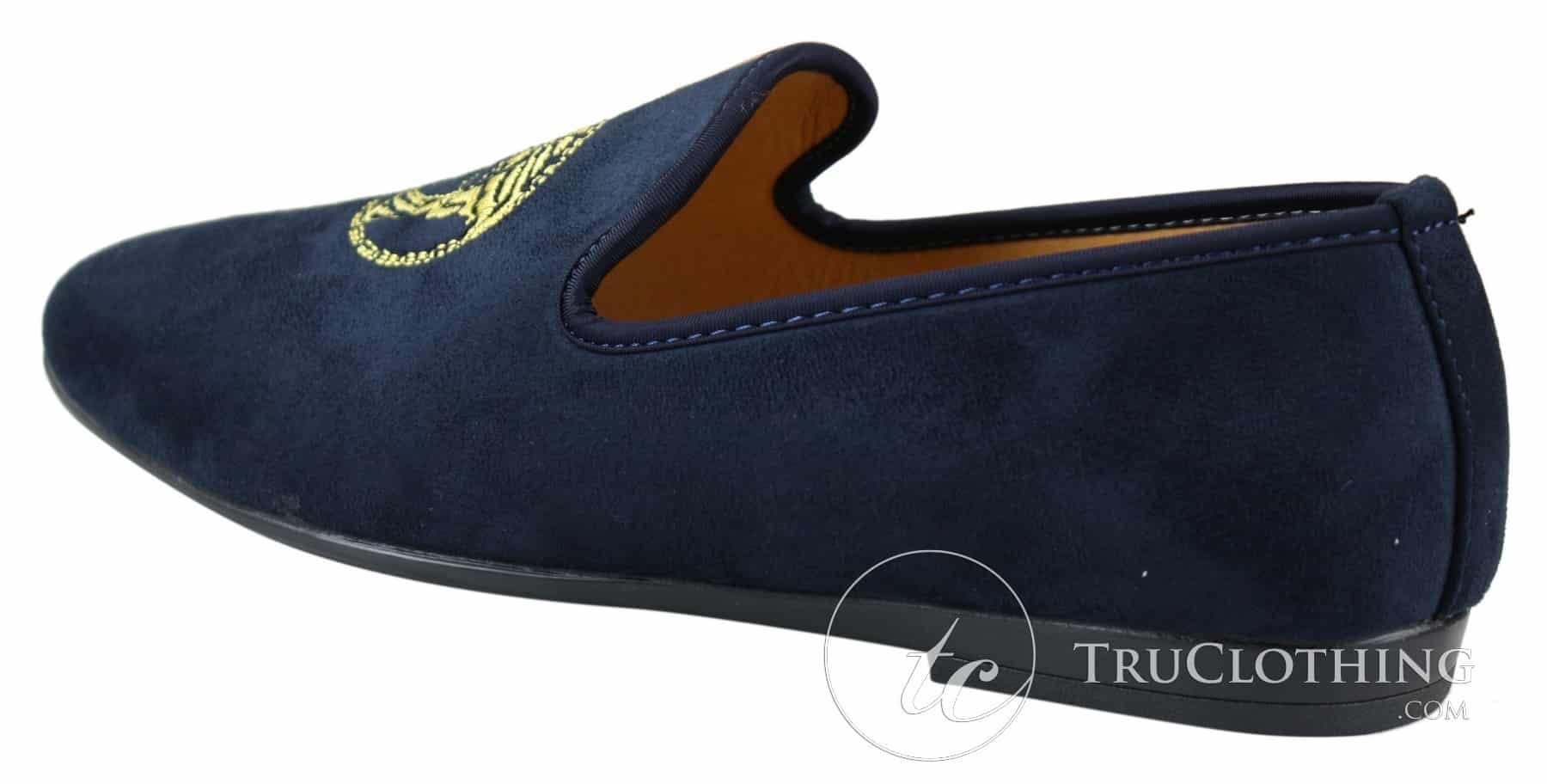 Fiorello HD0112-04 - Mocassins masculinos pretos icônicos Medusa, estilo mocassim, para dirigir, em camurça sintética italiana.