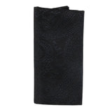 Conjunto de gravata e lenço de bolso masculino formal com estampa floral - Preto