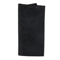 Conjunto de gravata e lenço de bolso masculino formal com estampa floral - Preto
