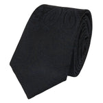 Conjunto de gravata e lenço de bolso masculino formal com estampa floral - Preto