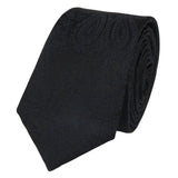 Conjunto de gravata e lenço de bolso masculino formal com estampa floral - Preto