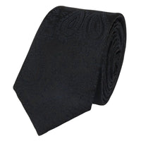 Conjunto de gravata e lenço de bolso masculino formal com estampa floral - Preto