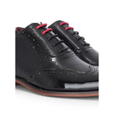 Flynn - Sapatos Brogue Masculinos em Couro Envernizado Preto