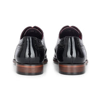 Flynn - Sapatos Brogue Masculinos em Couro Envernizado Preto