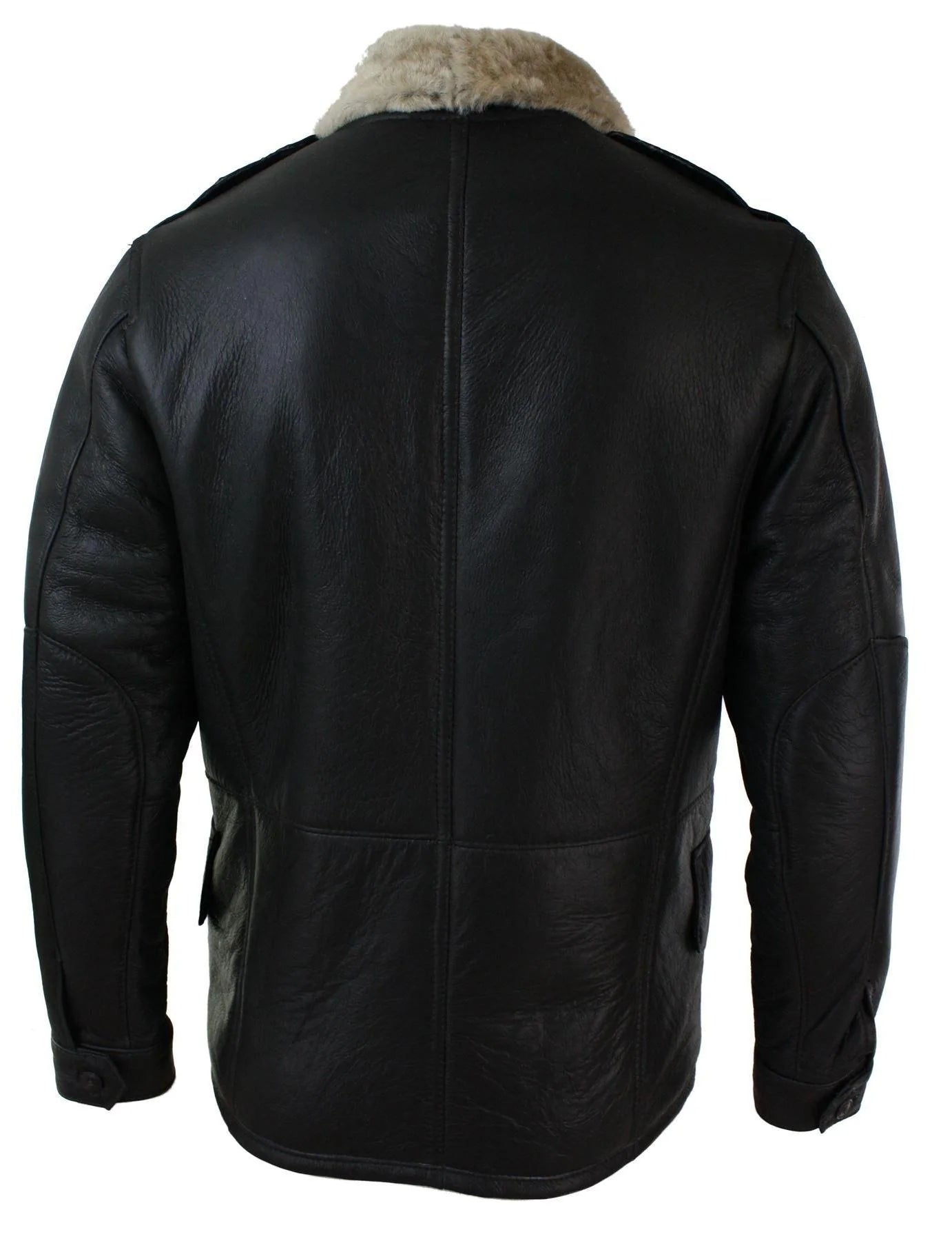 Casaco masculino de pele de carneiro verdadeira, comprimento 3/4, marrom e bege, para o inverno.