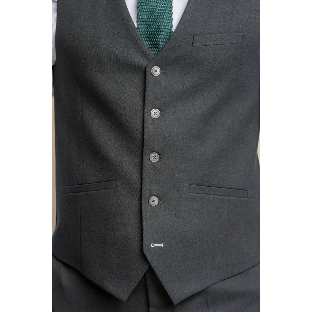 Furious - Colete formal masculino verde-oliva escuro