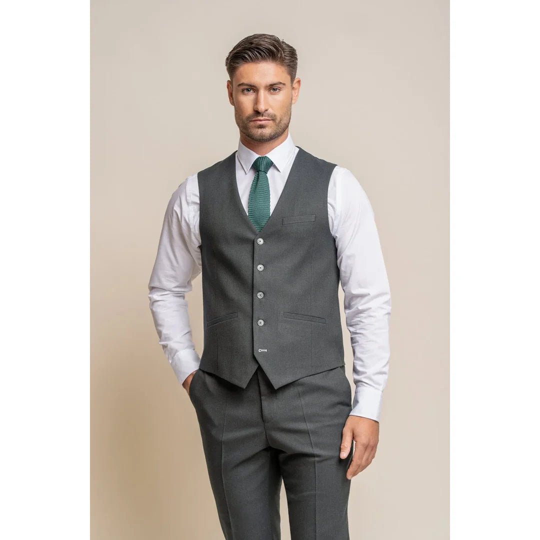 Furious - Colete formal masculino verde-oliva escuro