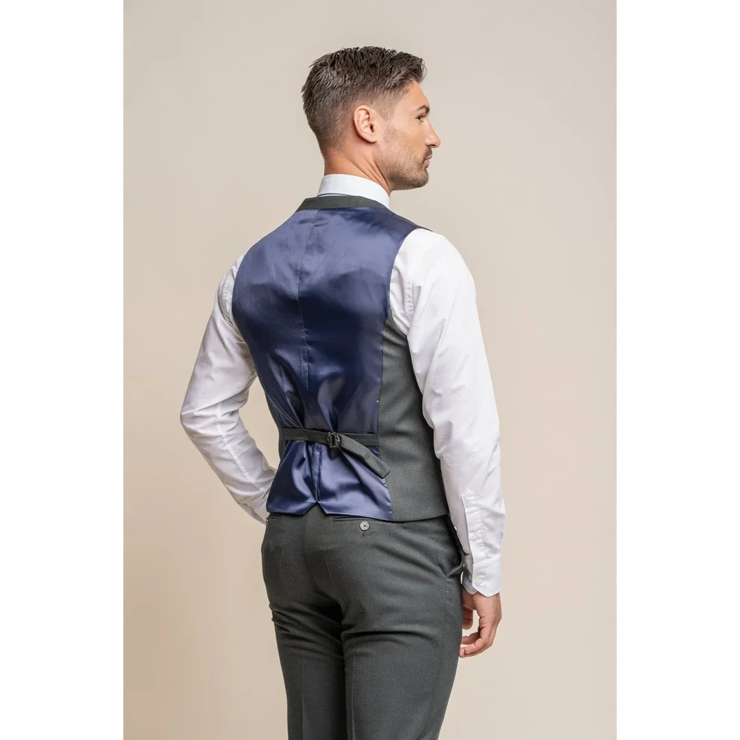Furious - Colete formal masculino verde-oliva escuro