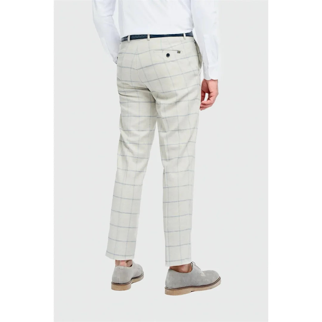 Gabriel - Calças xadrez cinza masculinas