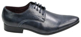 Sapatos masculinos de couro nas cores azul, preto, creme e bege, com design italiano, bico fino e cadarço.