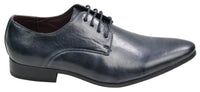 Sapatos masculinos de couro nas cores azul, preto, creme e bege, com design italiano, bico fino e cadarço.