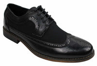 Sapatos Brogue Masculinos de Couro, Designer Italiano, Elegantes e Casuais, nas cores Marrom, Preto e Azul Marinho, Estilo Retrô