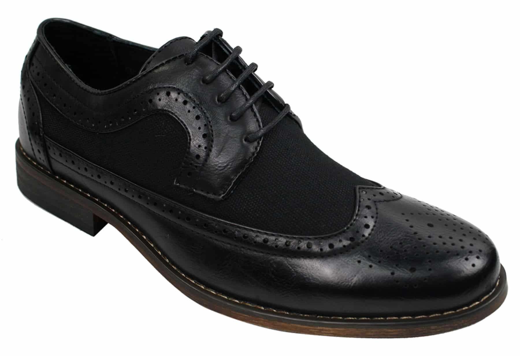 Sapatos Brogue Masculinos de Couro, Designer Italiano, Elegantes e Casuais, nas cores Marrom, Preto e Azul Marinho, Estilo Retrô