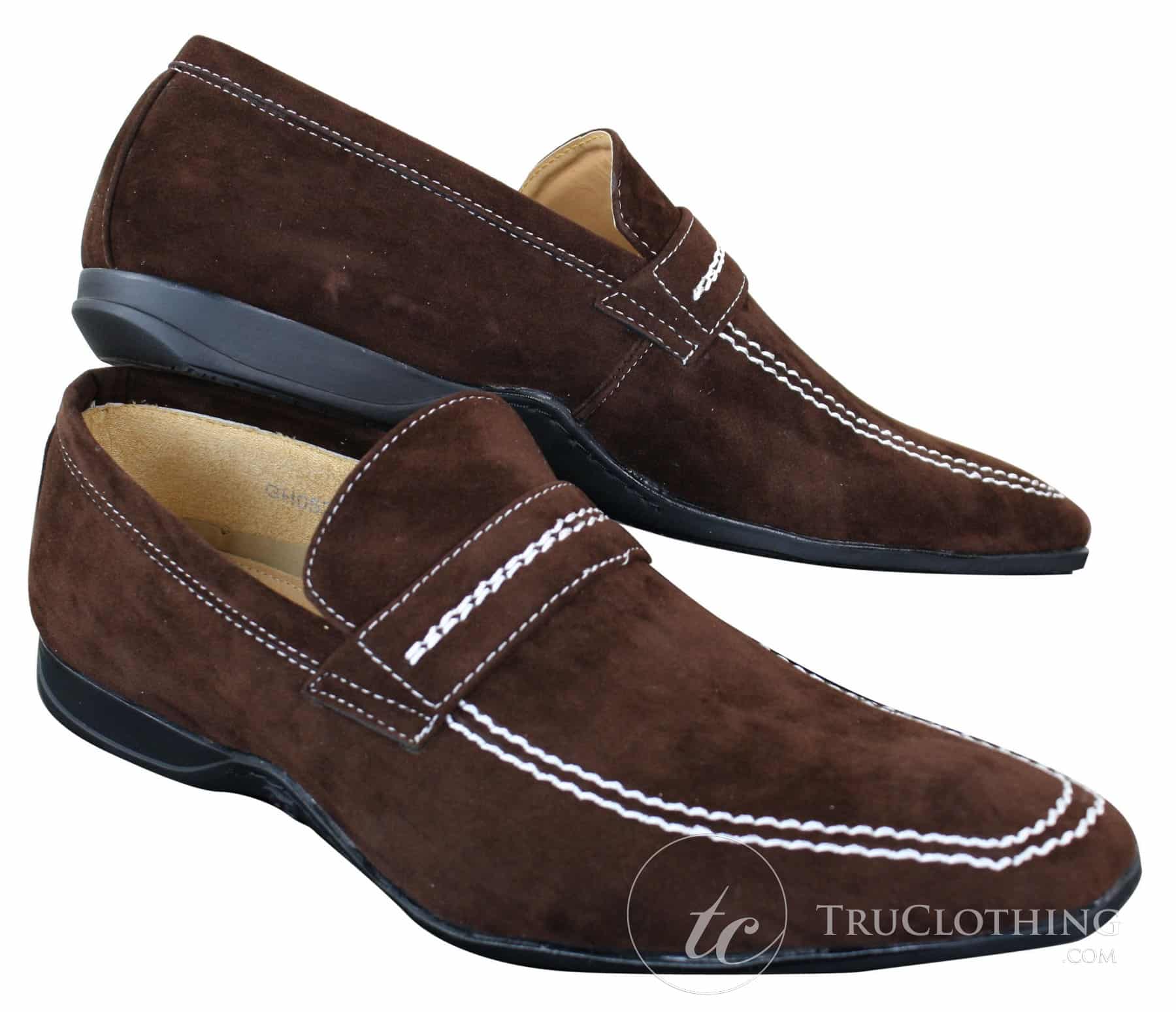 Galax GH052 - Sapato masculino marrom de camurça, estilo casual elegante, tamanhos 5, 6, 7, 8, 9, 10 e 11.