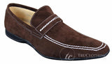 Galax GH052 - Sapato masculino marrom de camurça, estilo casual elegante, tamanhos 5, 6, 7, 8, 9, 10 e 11.