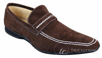 Galax GH052 - Sapato masculino marrom de camurça, estilo casual elegante, tamanhos 5, 6, 7, 8, 9, 10 e 11.