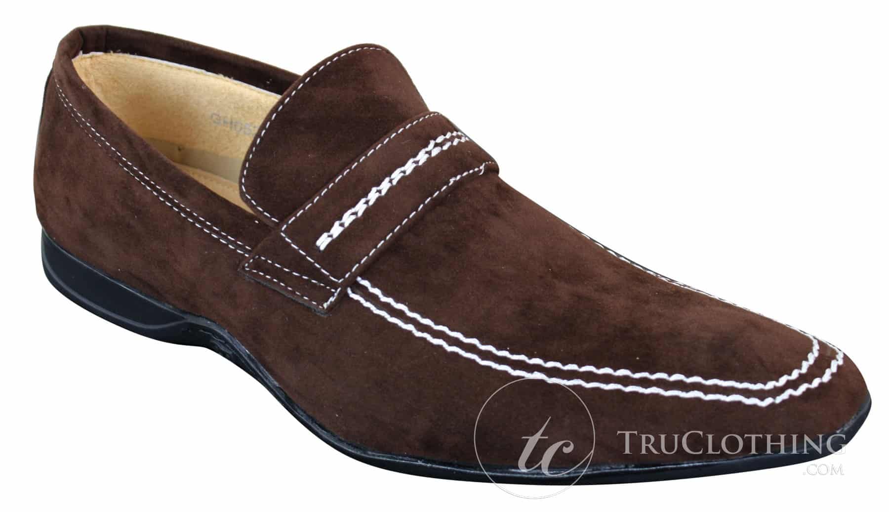 Galax GH052 - Sapato masculino marrom de camurça, estilo casual elegante, tamanhos 5, 6, 7, 8, 9, 10 e 11.