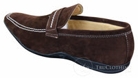 Galax GH052 - Sapato masculino marrom de camurça, estilo casual elegante, tamanhos 5, 6, 7, 8, 9, 10 e 11.