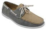 Sapatos náuticos masculinos estilo retrô em jeans, com cadarço, na cor azul marinho.