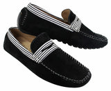 Sapatos náuticos masculinos de camurça listrada, estilo slip-on, para o verão, elegantes e casuais, estilo italiano.