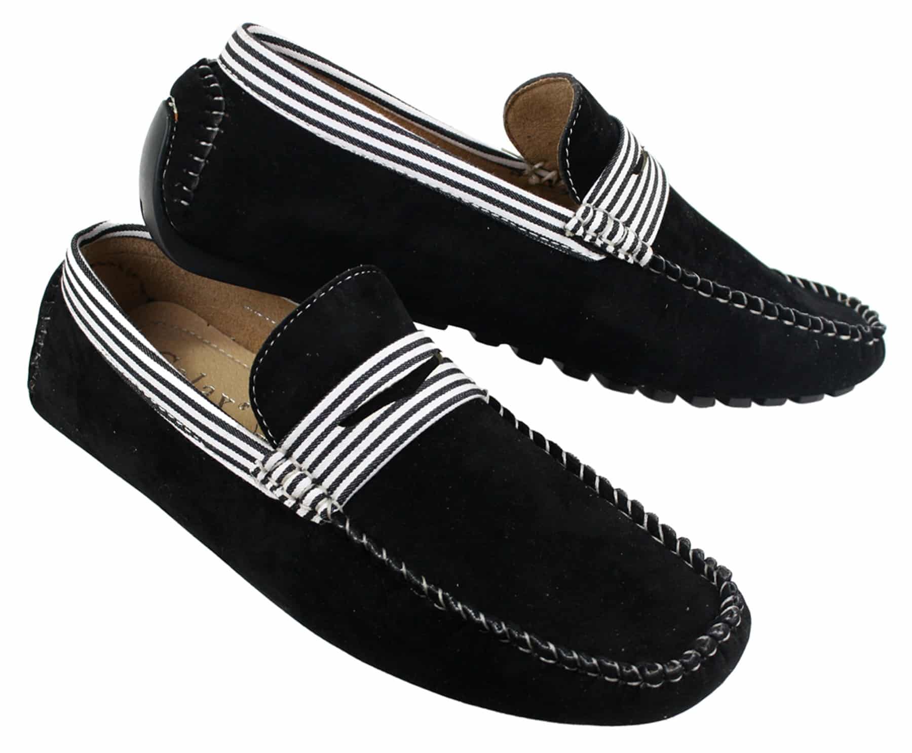 Sapatos náuticos masculinos de camurça listrada, estilo slip-on, para o verão, elegantes e casuais, estilo italiano.