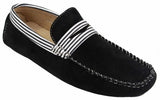 Sapatos náuticos masculinos de camurça listrada, estilo slip-on, para o verão, elegantes e casuais, estilo italiano.