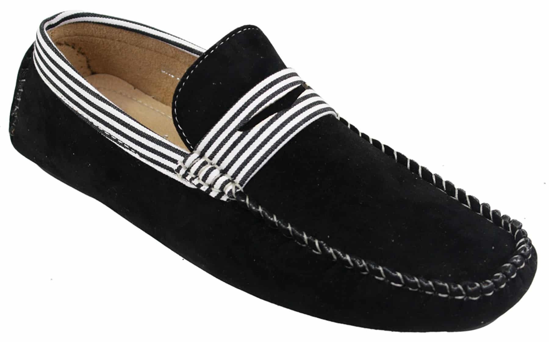 Sapatos náuticos masculinos de camurça listrada, estilo slip-on, para o verão, elegantes e casuais, estilo italiano.