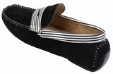 Sapatos náuticos masculinos de camurça listrada, estilo slip-on, para o verão, elegantes e casuais, estilo italiano.