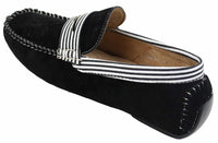 Sapatos náuticos masculinos de camurça listrada, estilo slip-on, para o verão, elegantes e casuais, estilo italiano.