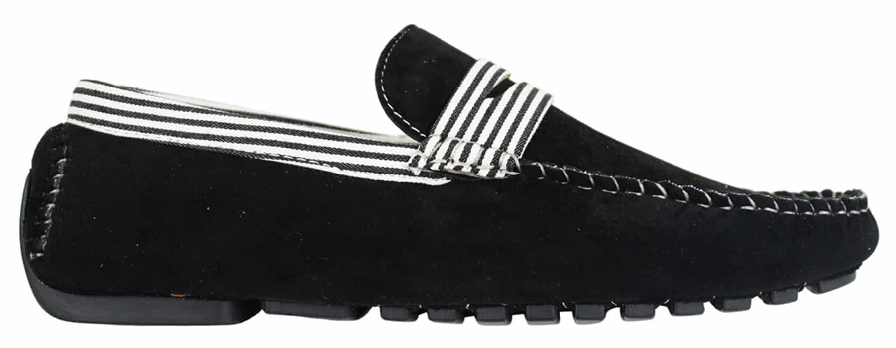 Sapatos náuticos masculinos de camurça listrada, estilo slip-on, para o verão, elegantes e casuais, estilo italiano.