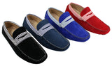 Sapatos náuticos masculinos de camurça listrada, estilo slip-on, para o verão, elegantes e casuais, estilo italiano.