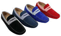 Sapatos náuticos masculinos de camurça listrada, estilo slip-on, para o verão, elegantes e casuais, estilo italiano.