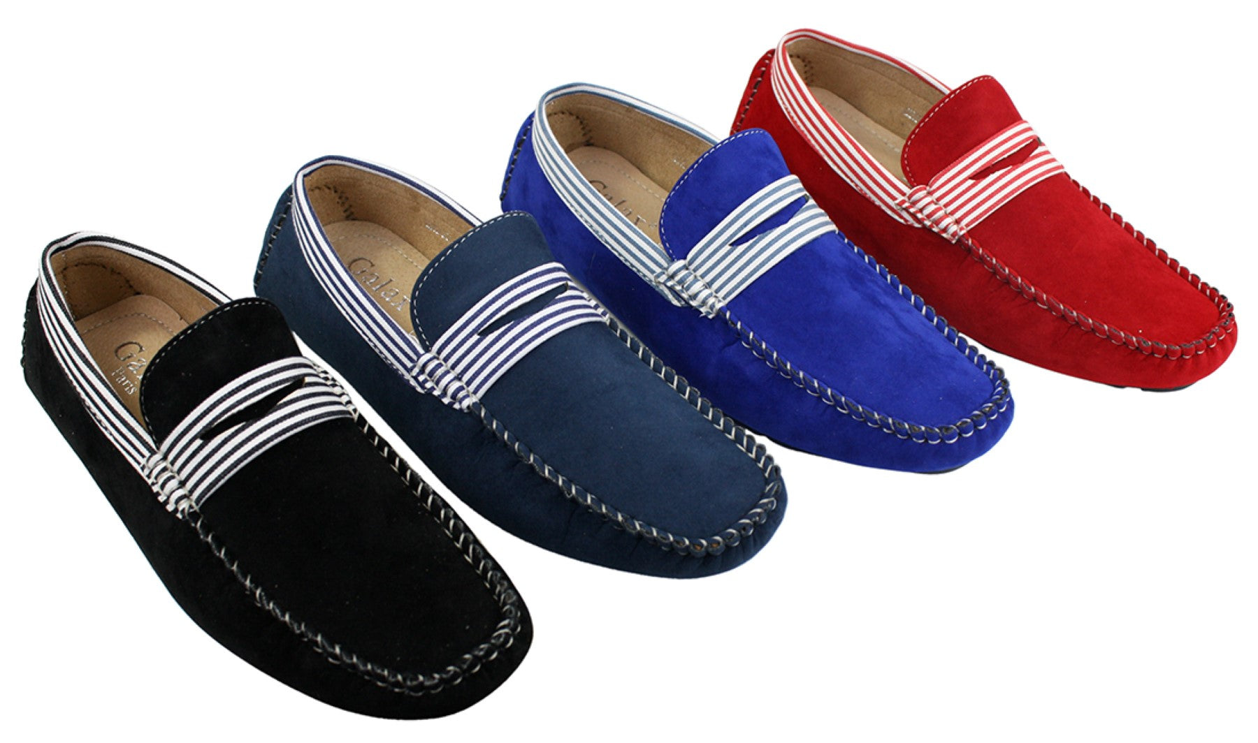 Sapatos náuticos masculinos de camurça listrada, estilo slip-on, para o verão, elegantes e casuais, estilo italiano.