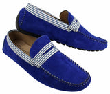 Sapatos náuticos masculinos de camurça listrada, estilo slip-on, para o verão, elegantes e casuais, estilo italiano.
