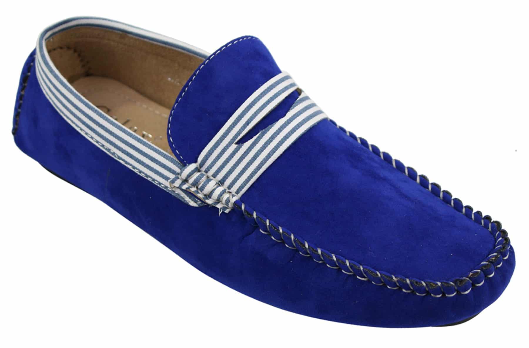 Sapatos náuticos masculinos de camurça listrada, estilo slip-on, para o verão, elegantes e casuais, estilo italiano.
