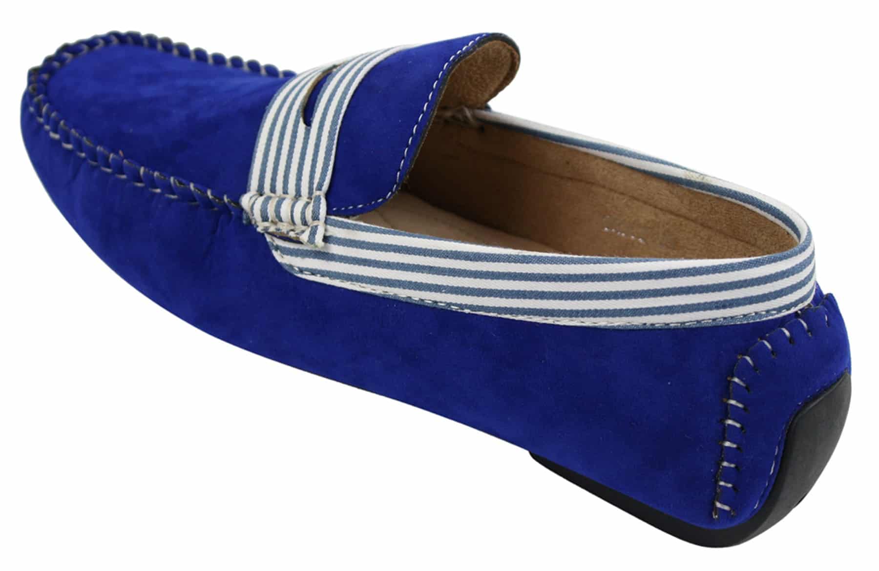Sapatos náuticos masculinos de camurça listrada, estilo slip-on, para o verão, elegantes e casuais, estilo italiano.